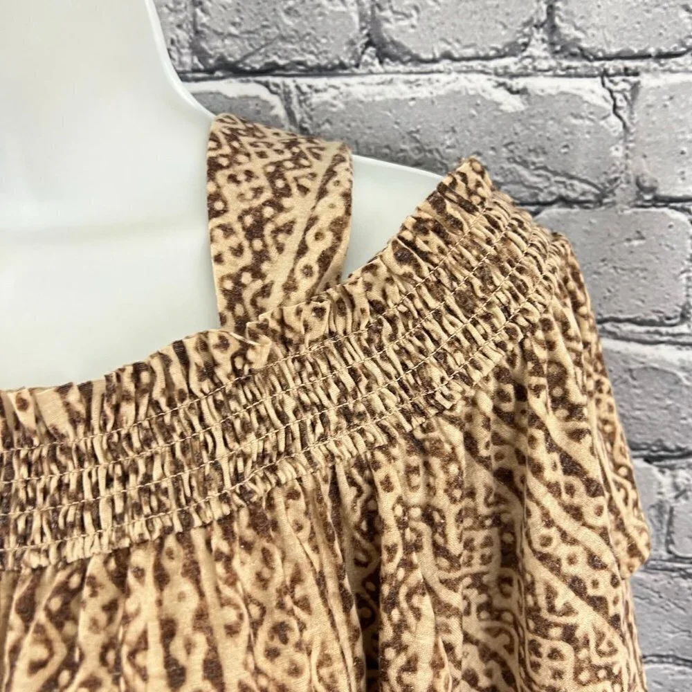 Chico's Size 2 Tribal Swirls Cold-Shoulder Top L 12 - Picture 6 of 12